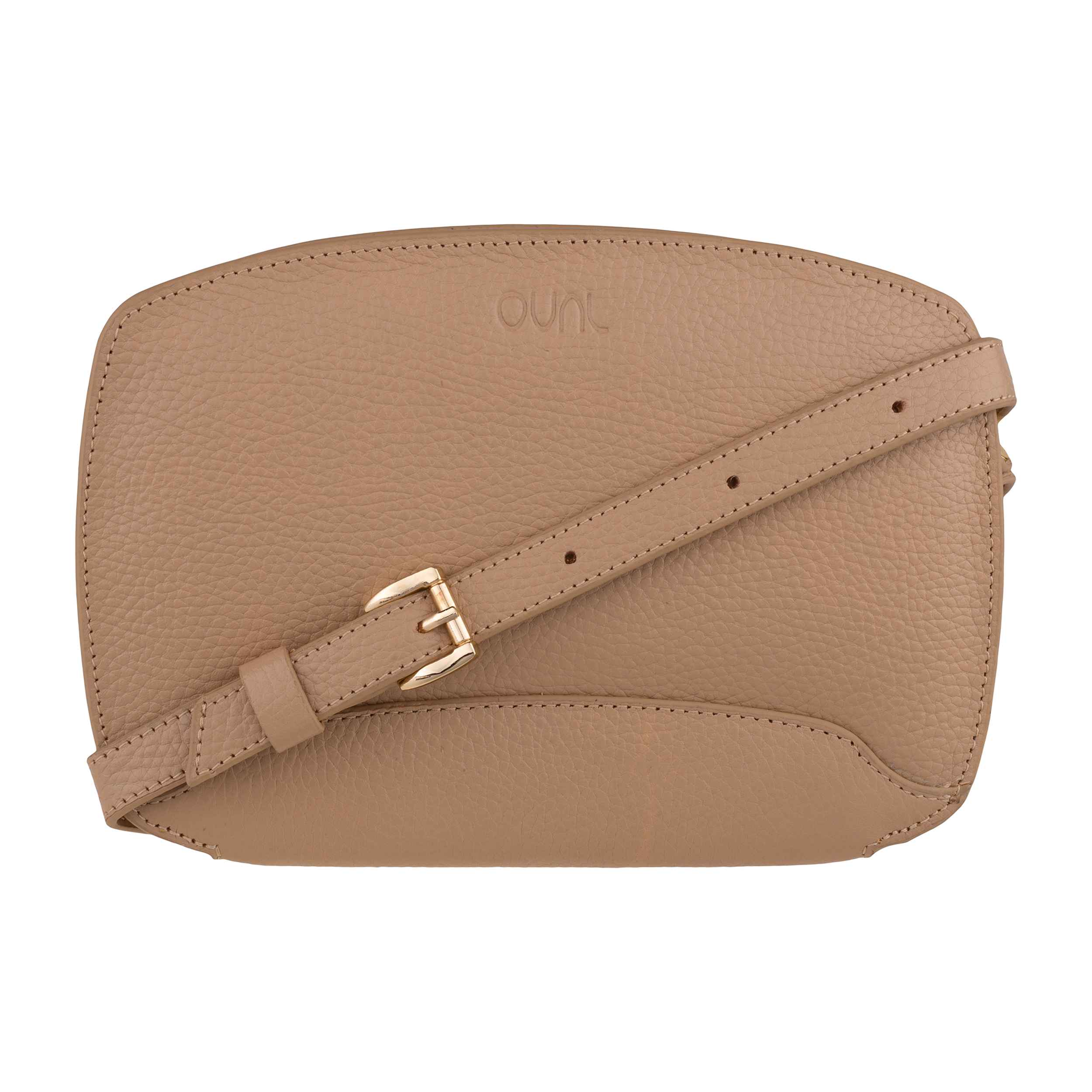کیف زنانه چرم طبیعی Oval مدل 103 رنگ کرم