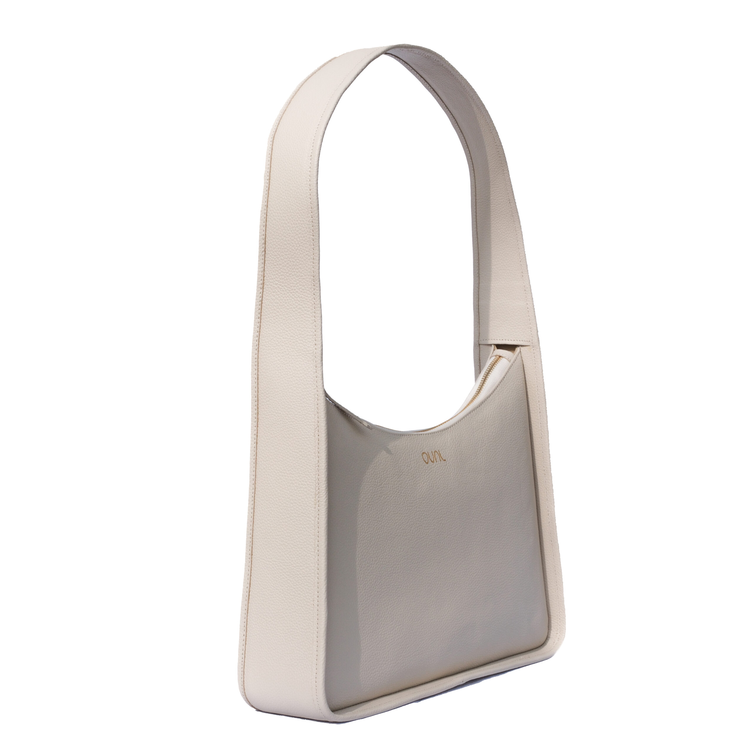 کیف زنانه چرم طبیعی Oval مدل 117 رنگ شیری