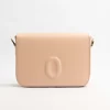 کیف دوشی زنانه چرم طبیعی اوال Oval مدل 101 طرح O رنگ صورتی