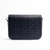 کیف دوشی زنانه چرم طبیعی اوال Oval مدل 101 طرح منحنی رنگ مشکی