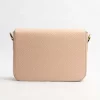 کیف دوشی زنانه چرم طبیعی اوال Oval مدل 101 طرح منحنی رنگ صورتی