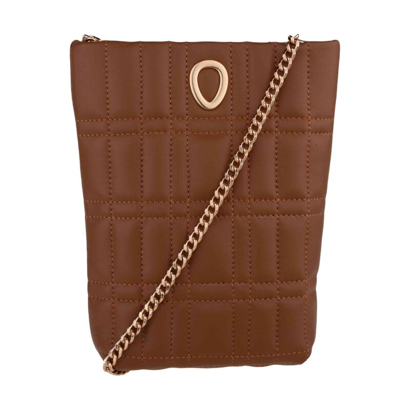 کیف زنانه چرم طبیعی Oval مدل 105 رنگ شتری