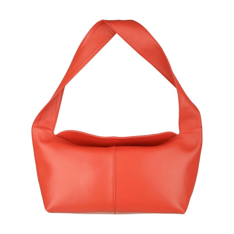 کیف زنانه چرم طبیعی Oval مدل 108 رنگ نارنجی