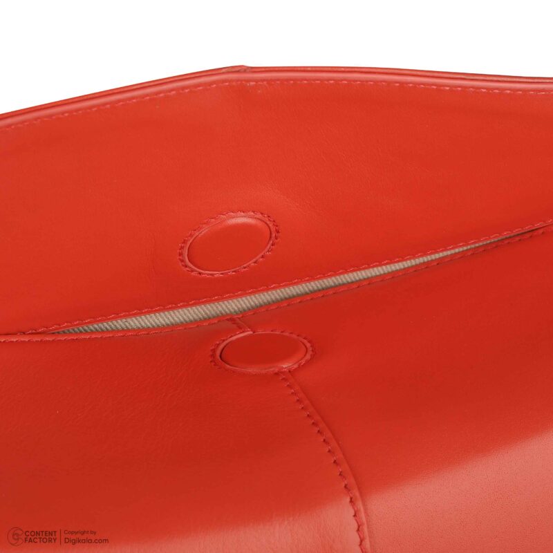 کیف زنانه چرم طبیعی Oval مدل 108 رنگ نارنجی