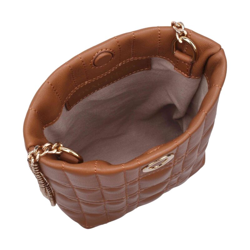 کیف زنانه چرم طبیعی Oval مدل 105 رنگ شتری