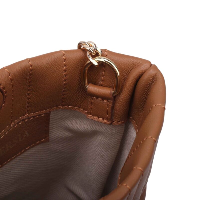 کیف زنانه چرم طبیعی Oval مدل 105 رنگ شتری