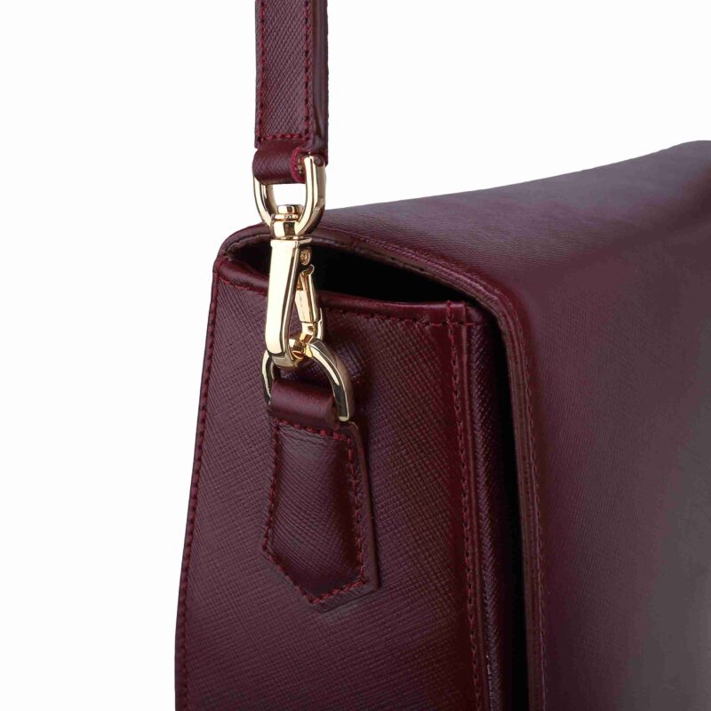 کیف زنانه چرم طبیعی Oval مدل 107 رنگ زرشکی