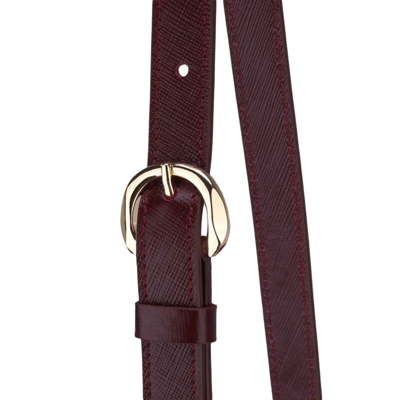 کیف زنانه چرم طبیعی Oval مدل 107 رنگ زرشکی