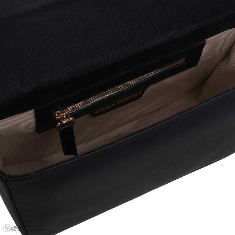 کیف زنانه چرم طبیعی Oval مدل 107 رنگ مشکی