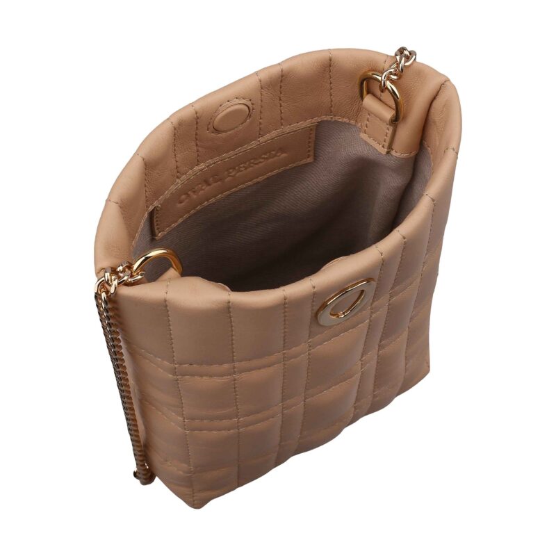 کیف زنانه چرم طبیعی Oval مدل 105 رنگ پنکیکی