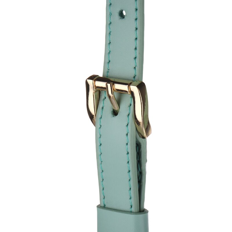 کیف زنانه چرم طبیعی Oval مدل 110 رنگ سبز آبی