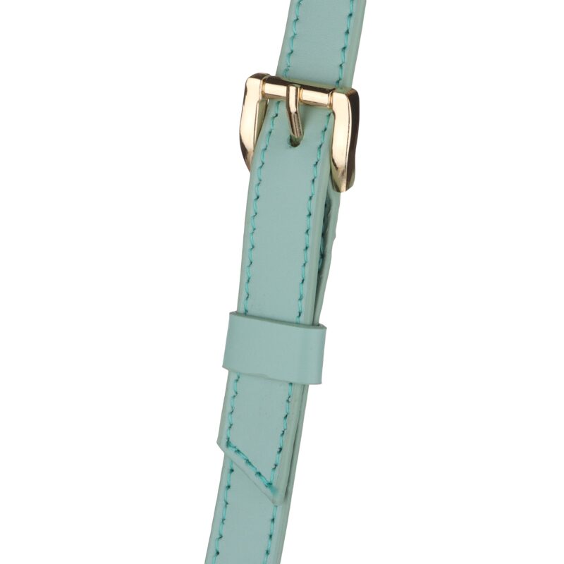 کیف زنانه چرم طبیعی Oval مدل 110 رنگ سبز آبی