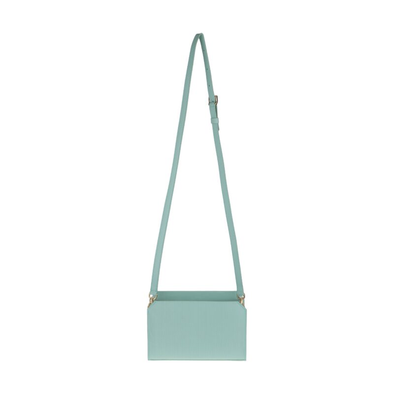 کیف زنانه چرم طبیعی Oval مدل 110 رنگ سبز آبی