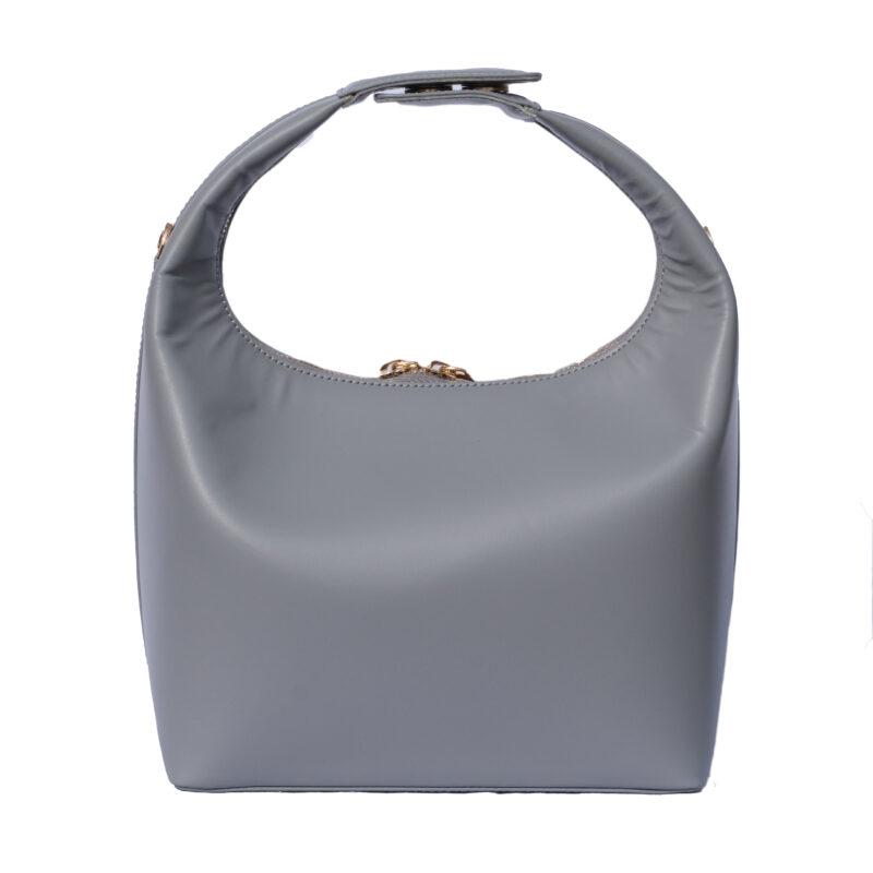 کیف زنانه چرم طبیعی Oval مدل 118 رنگ طوسی