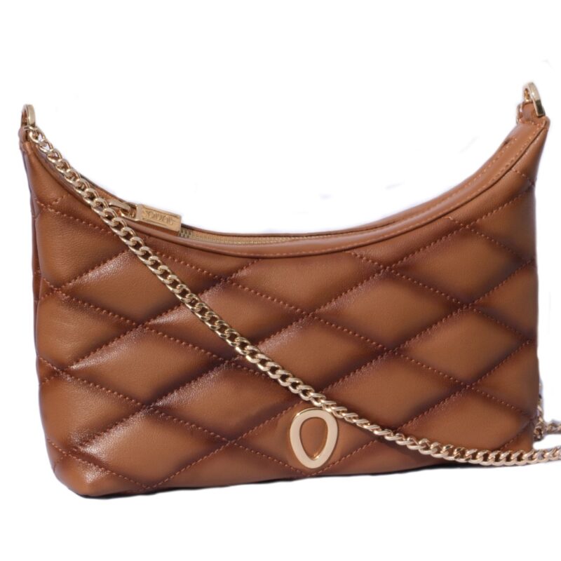 کیف زنانه چرم طبیعی Oval مدل 109 رنگ شتری ابروبادی