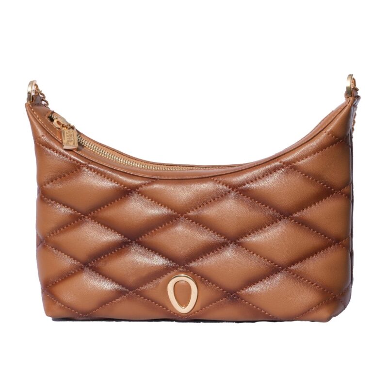 کیف زنانه چرم طبیعی Oval مدل 109 رنگ شتری ابروبادی