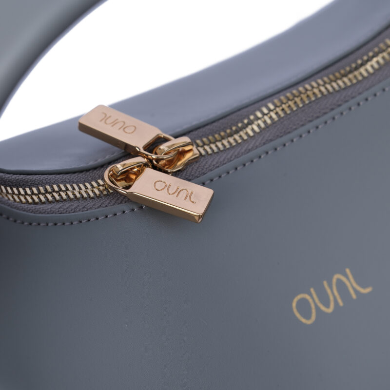 کیف زنانه چرم طبیعی Oval مدل 118 رنگ طوسی