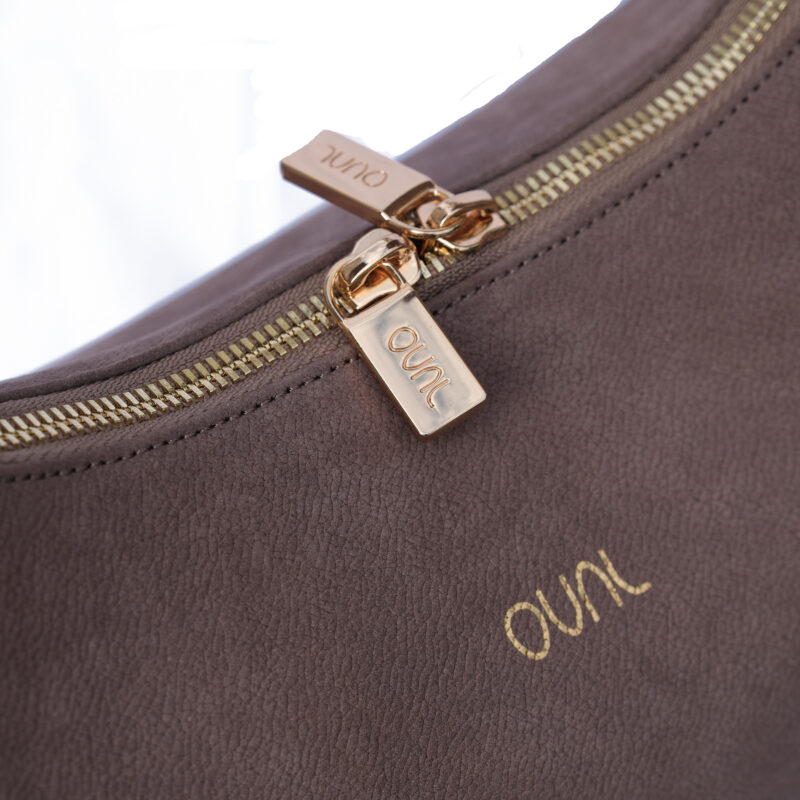 کیف زنانه چرم طبیعی Oval مدل 118 رنگ قهوه ای نبوک